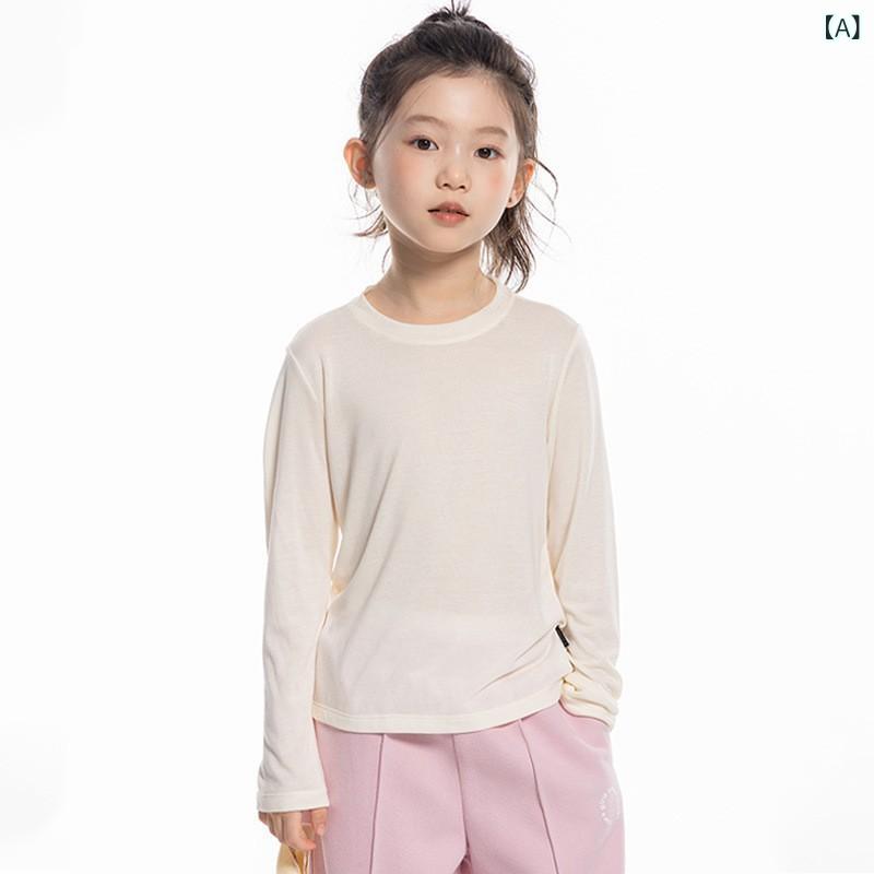 御嬢さん ティーシャツ 長袖 トップス 春夏 絨毛 天? 延性のある 原料品 花の冠yd 度合い輪っか 休? 心地好い はだ着 第一義的 多役立つこと 百搭 今めかしい 流行り物 純色 無地 雲白 灰 黒 紫 110糎 120糎 130糎 140糎 150c(x5)