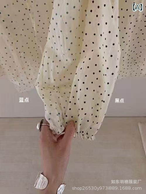 シャツ レディース 長袖 開襟 カーディガン 綿 スパンデックス ポルカドット 切り替え レース 花辺 黒 紺 夏 防紫外線 薄手 ゆったり 韓国風 レイジースタイル 日常使い 軽量 吸収速乾 花柄 ブラック ブルー 花びら柄 花飾り ボタン フード付き(x3)|トミーショップ 店