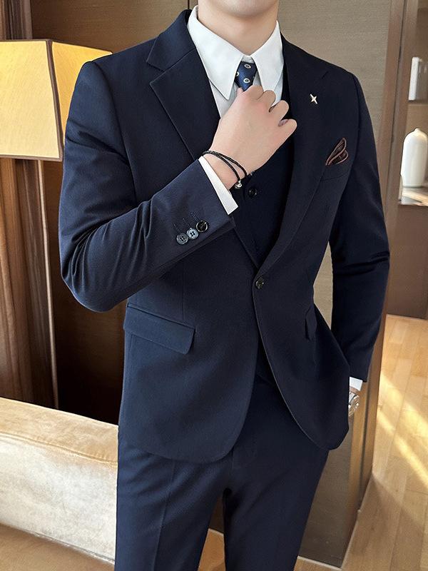 メンズ 西装 仕掛ける 修身 スレンダー 填まる 平?領 名取り草 長袖 免? ポリエステル 混紡 商行為 通い 背広 上衣 より良い ズボン下 黒 薄墨色 米国海軍 オール時節 兄ちゃん 成人男性用