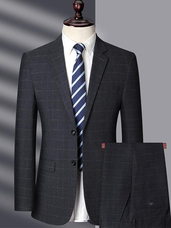 メンズ スーツ セット 西装 ジャケット ストレートパンツ ビジネス 軽ビジネス 修身 薄手 透気 化繊混紡 ポリエステル ビスコース グレー 平剌領 シングルブレスト ボタン 直筒 春 秋 2024年秋 春秋｜トミーショップ 店