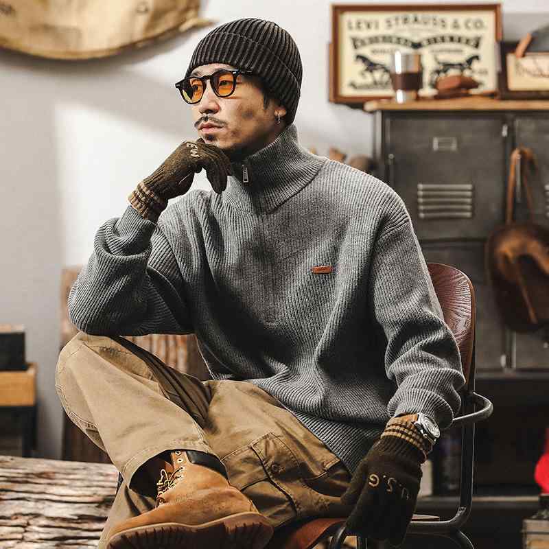 プルオーバー メンズ 朦々たる 冬服 ゆったり 編み物 ハイネック ジップアップ 心地よい 今めかしい 成人男性服 成人男性服 生あたたかい 防寒 成人男性用 成人男性用 お座敷着 普段着 祝い日 お出かけ アウター 秋服 冬物 2025年秋 新着