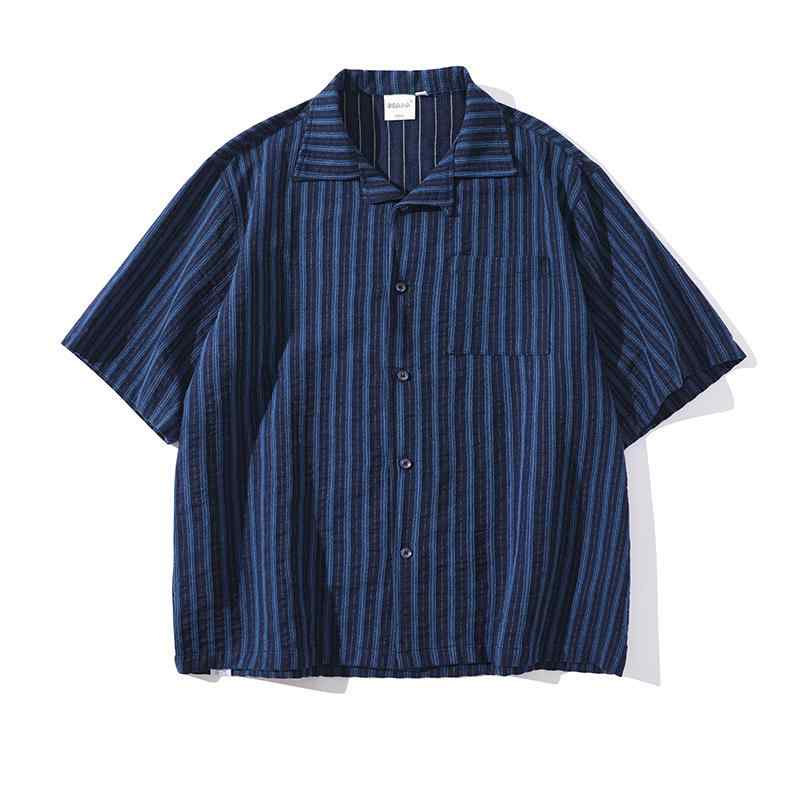 トップス メンズ プルオーバー 半袖 縞模様 レトロ 心地よい 夏服 成人男性服 今めかしい 冷やりとした 通気性 好いたらしい 父の日 差し上げ物 2024年夏新作 M L XL XXL