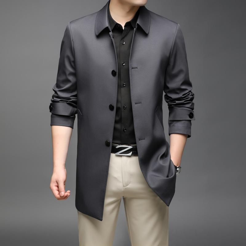 アウター メンズ 春秋 薄手 中綿 ビジネス カジュアル ミドル丈 コート 男性用｜トミーショップ 店