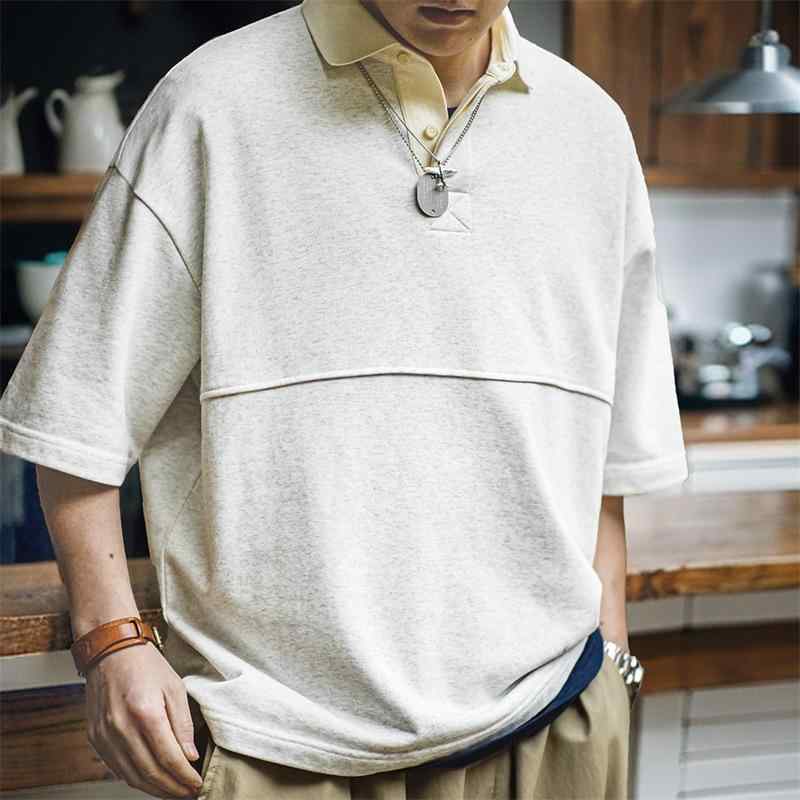 ティーシャツ polo shirt メンズ 半袖 春夏 綿 心地よい 夏 綿100% 心地よい 好いたらしいめ 今めかしい レトロ アメリカン風 御前上等感 ゆったりん(x5)