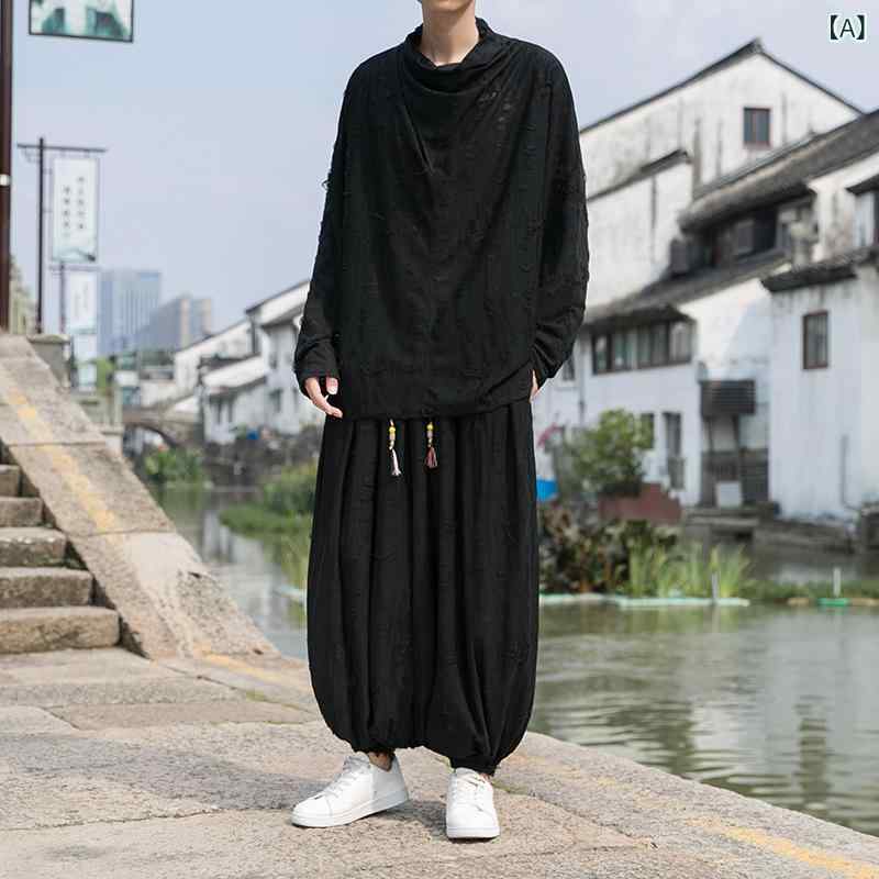 top_brand_men_pants_set_spring_casual_pants_wide_pants_set_bamboo_fiber_cotton_blend_men_boy_black_gray_m_l_xl_2xl_3xl_4xl_5xl