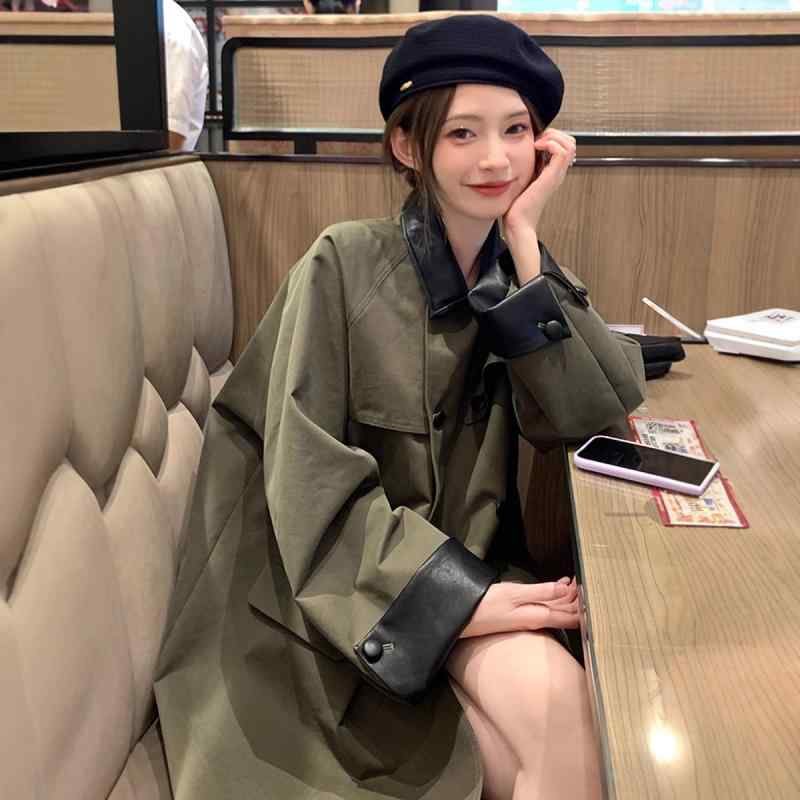 春 厚地の外套 レディース 真っただ中丈 トレンチコート レディース アウター レディース 象牙色 ベージュ系