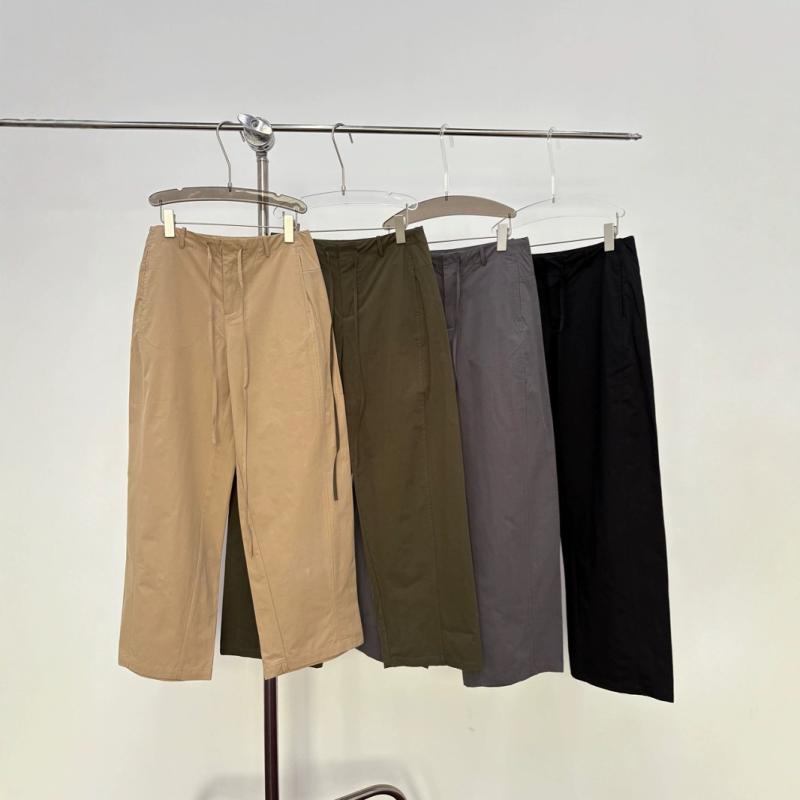 心地よいズボン下 レディース 細工物ズボン下 テーパードパンツ 広広としたズボン下 チノズボン下 細工物お召しもの 衣嚢付き添い人 ゆったり 綿 密集して ベージュ カーキ 黒 薄墨色