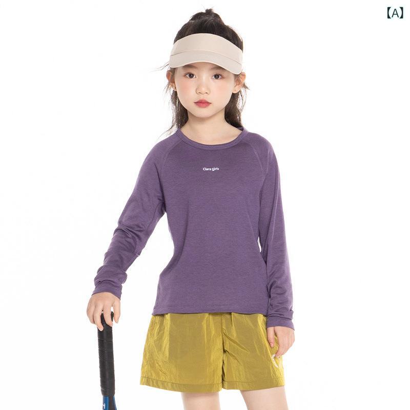 ちびっ子服 長袖ティーシャツ お嬢さん 羊毛原料品 伸縮性 通気性 春夏用 薄っぺら カットソー トップス(x5)