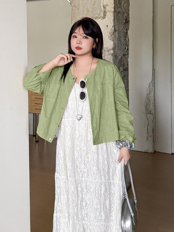 麻 棉 アウター レディース 春夏 長袖 薄っぺら 丸首 前食い違い シングル名取り草 好いたらしいめ 心地よい 流行り物 アウター(x3)
