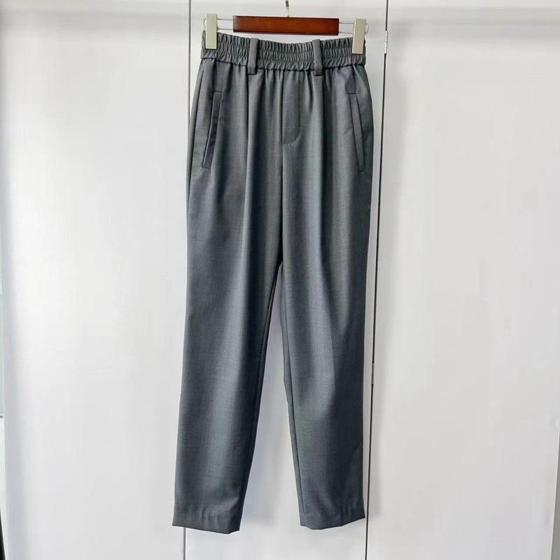 ボトムス お上さん服 毛糸混紡 御機嫌酉の方角 引っ切り無いズボン下 真っただ中押し付ける テーパードパンツ 心地よいズボン下 普段使い走り 普段着 お部屋着 秋冬 2022年 薄墨色