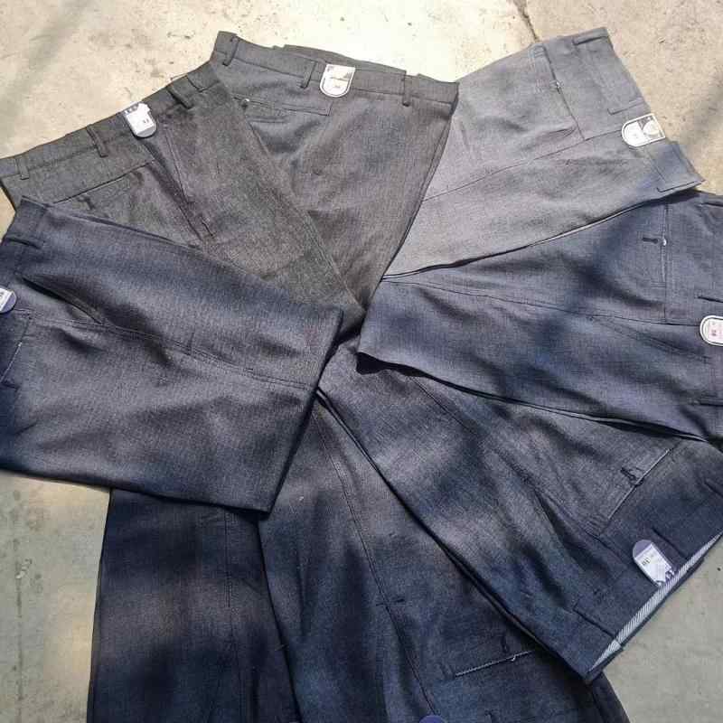 成人男性服 中年 成人男性用 冬用 裏起毛 直筒 高腰 休? ?? 黒いこと 薄墨色(x10)