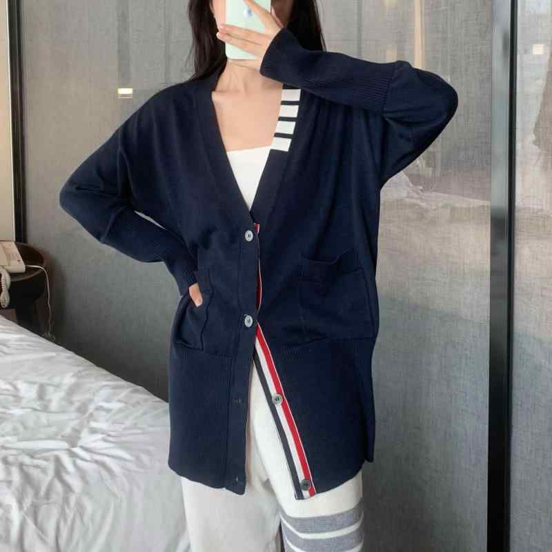 編み物 ジレー V素っ首 長袖 メンズ レディース 絨毛 ゆったり 心地好い 成年者っぽい 今めかしい 秋冬 薄墨色 白いこと 米国海軍