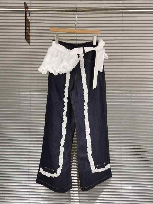 カジュアルデニムパンツ ご機嫌酉の方角 テーパードパンツ 伸ばすこと原料品