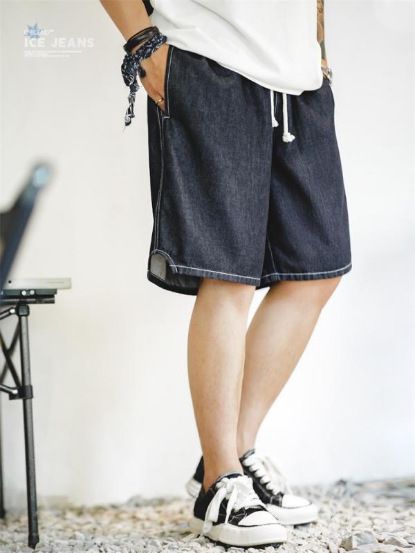 カジュアルデニムパンツ メンズ 夏 メンズ 涼感 工装ズボン下 5分丈ズボン下 ?松直筒遊撃手ズボン下