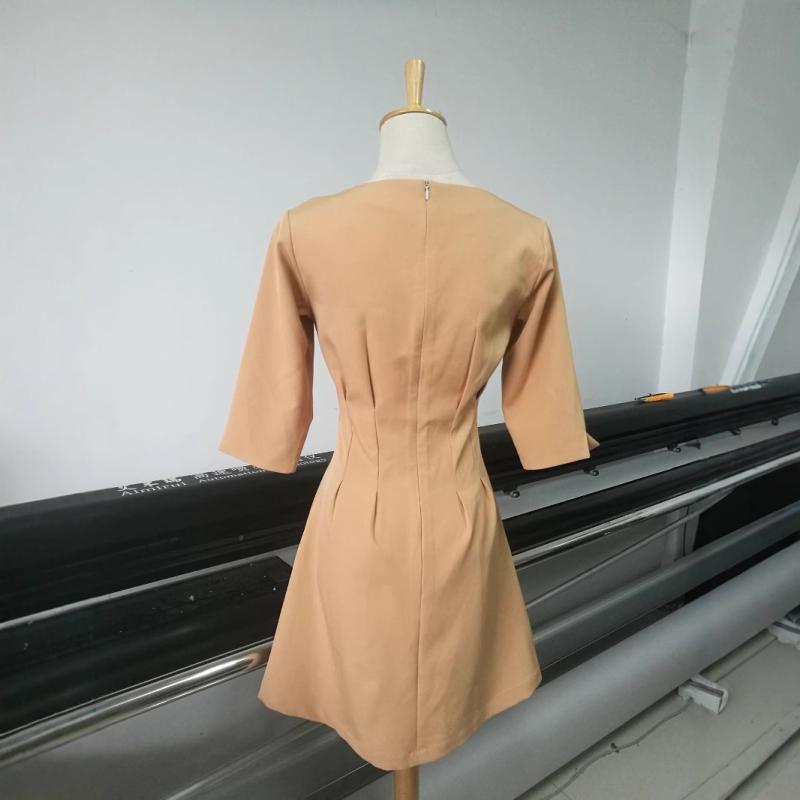 春夏 衣裳 レディース Vのど首 高品質 高見せかけ ゆったり 痩せ見せかけ 棕色 S M L(x200)