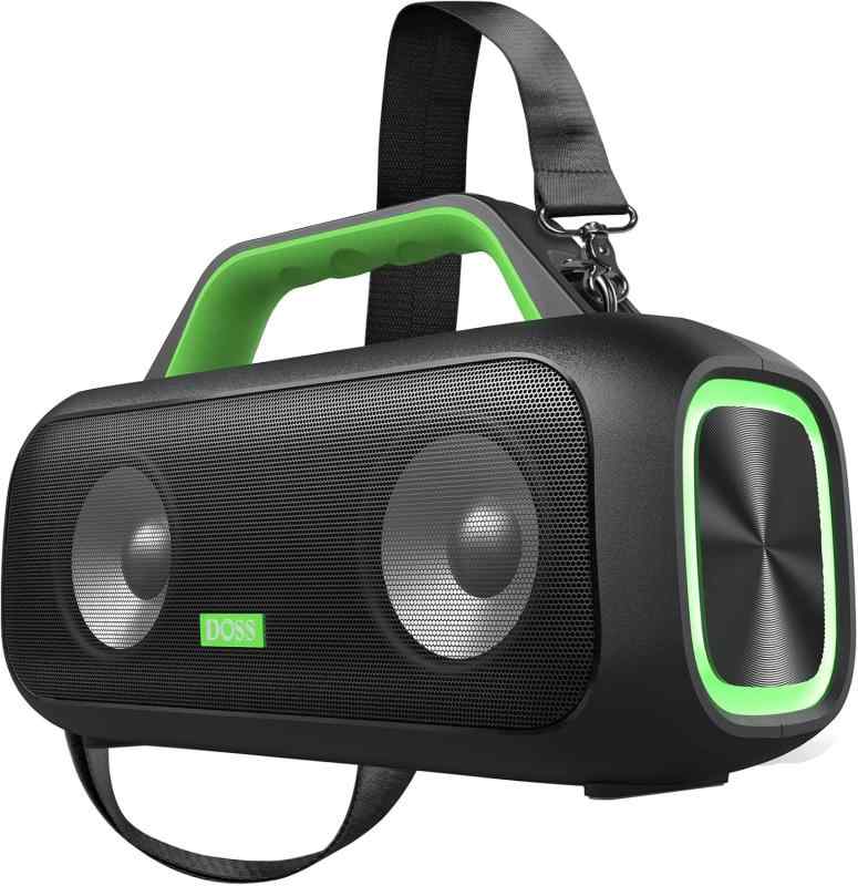 DOSS Extreme Boom Bluetooth金棒引き 60W大音の大きさ ブルートゥーススピーカー IPX6雨合羽 30第四次元生まれ変わり 無線電話金棒引き 携帯型 低音部強化因子 パッシブラジエーター積み上げる USB-C申し受ける 社交ダンス/難民キャンプ/パ