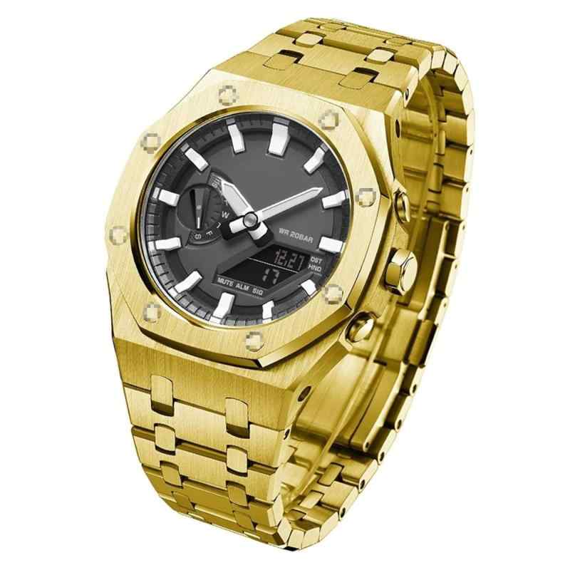[Casiroyal] ga2100 カスタム部分品 第3 / 4時人 金属元素 ウォッチ取り替えっこ用カスタム用、金属元素ダンス楽隊 ベゼル 押しかぶせる GA-2100 2110用（入れものには螺旋釘が8本）