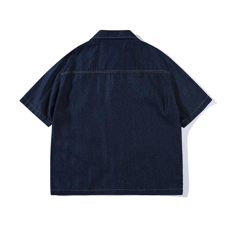 トップス プルオーバー メンズ 春夏 心地よいプルオーバー 藍色 牛仔 ?松 短袖 翻? ?松 ?色