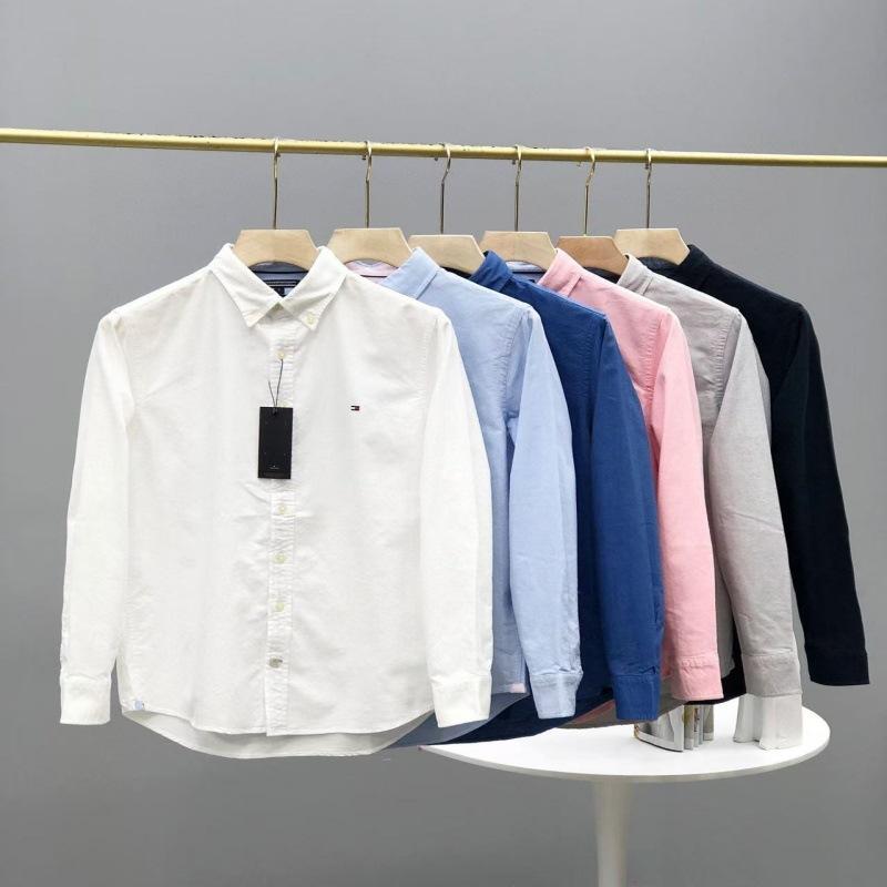 メンズ 成人男性服 プルオーバー トップス Tommy トミー 長袖プルオーバー 心地よいプルオーバー オックスフォードプルオーバー 襟付き添い人プルオーバー 純色刺・墸プルオーバー 好いたらしい 通気性 年月用 軽さ