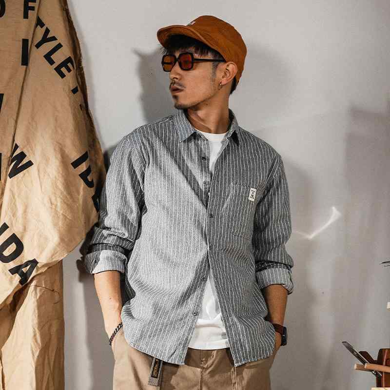 プルオーバー メンズ 長袖 春物 綿 ゆったり 心地よい 縦条紋 読みもの系
