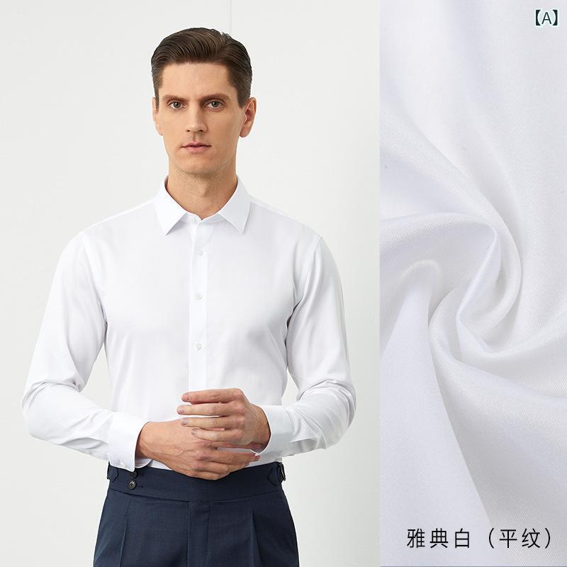 ビジネスシャツ メンズ 長袖シャツ 高品質 高級感 綿100% 白シャツ 無地シャツ 男性シャツ 方領シャツ ビジネス カジュアル 紳士用シャツ 通年着用可|トミーショップ 店