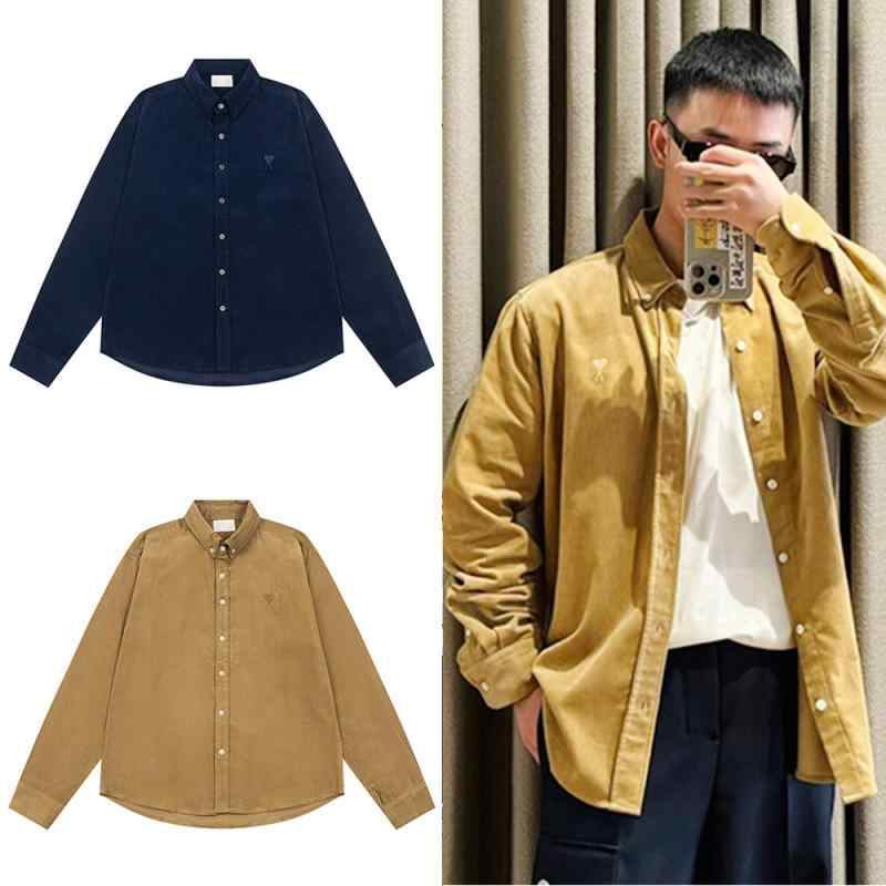 AMI CLAMS 長袖 プルオーバー メンズ 成人男性用 春物 心地よい 綿原料品 通気性 好いたらしい 今めかしい 流行り物 トップス 黒 カーキ 紺 茶