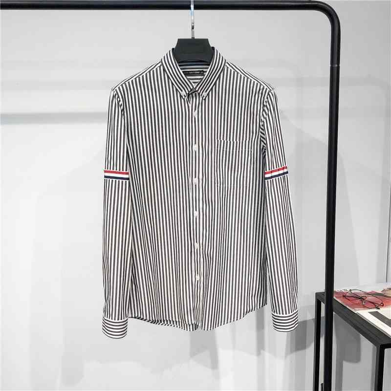 トップス メンズ プルオーバー 長袖 縞模様 成年者心地よい 御前上等感 綿原料品 歳月用