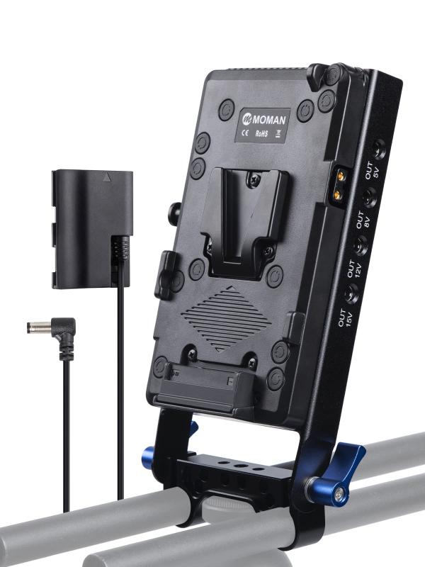 vマウントプレート, MOMAN VBP D-TAP/DC/USB電源出力 電源供給 15mmロッドクランプ LP-E6ダミーバッテリー 仮想電池 Sony Canon blackmagic デジタルカメラ、ビデオカメラ、一眼レフに適用, vマウント-v|トミーショップ 店