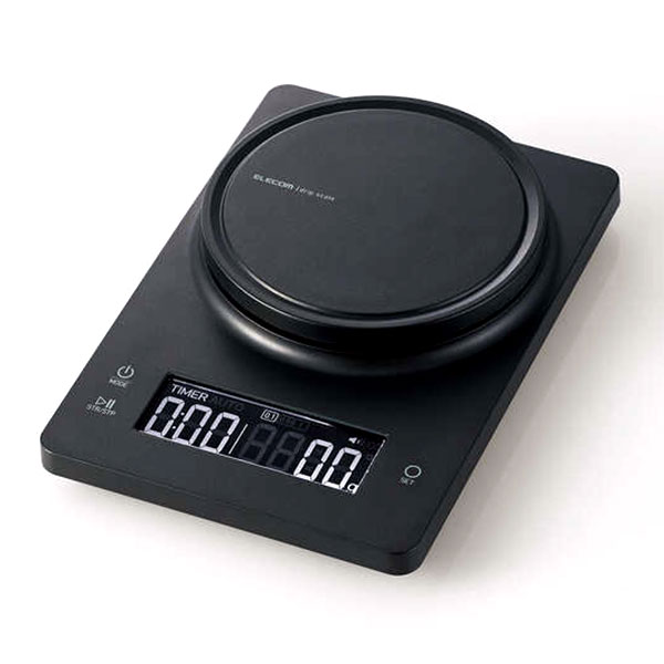 エレコム ドリップスケール HCS-KS04BK 0.1g単位 最大2kg 抽出時間と湯量を正確に計測