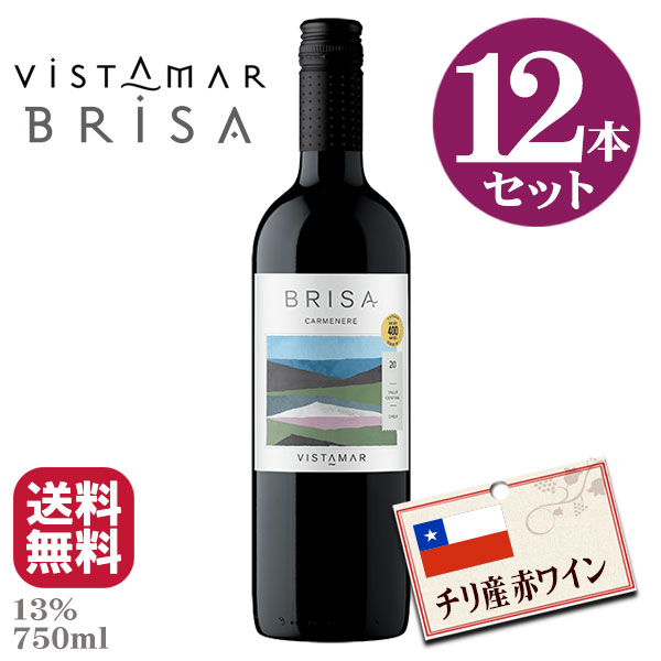 チリ産赤ワイン・ビスタマール・ブリーザ　カベルネ・ソーヴィニヨン 750ml×12本 辛口 ミディアムボディ 送料無料