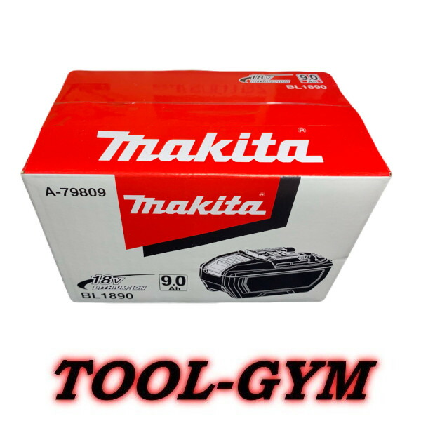【箱付】マキタ[makita]18V-9.0Ah バッテリ BL1890/箱付・完全無欠（残静電容量見せびらかす+自分自身打ちこわれる読み合わせる付）A-79809