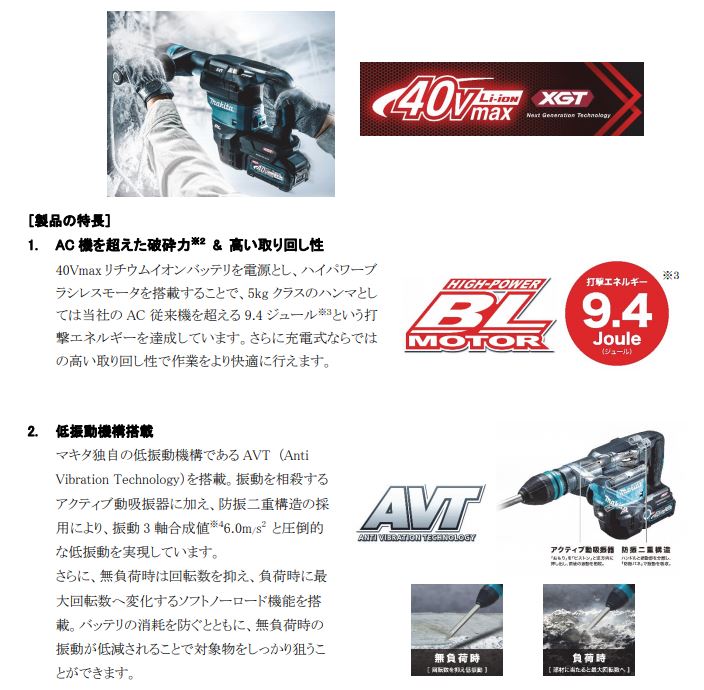 マキタ 40V充電式ハンマ HM001GRMX 車用品 | dermascope.com