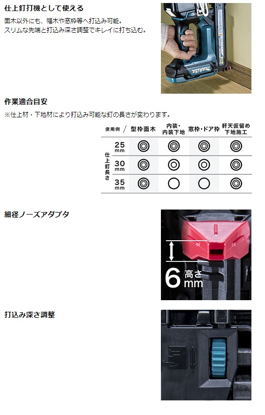 マキタ 18V充電式面木釘打 FN350DRG☆ 車用品 | dermascope.com