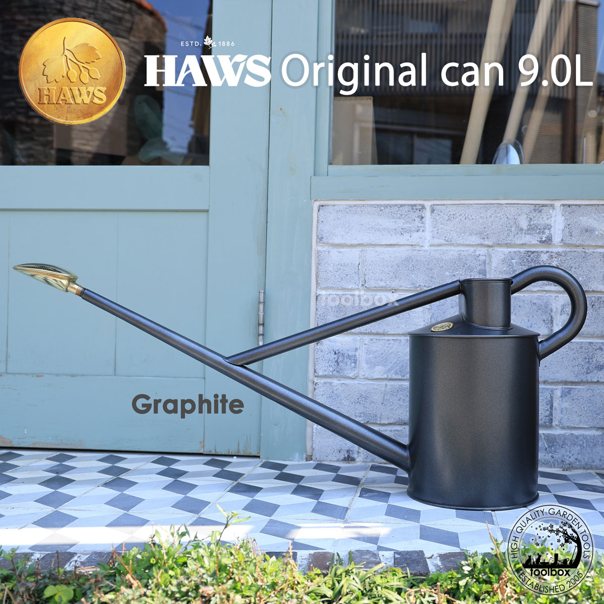 【日本輸入正規代理店品】【英国 Haws ホーズ 新製品 オリジナルカン9リットル／Graphitグラファイト