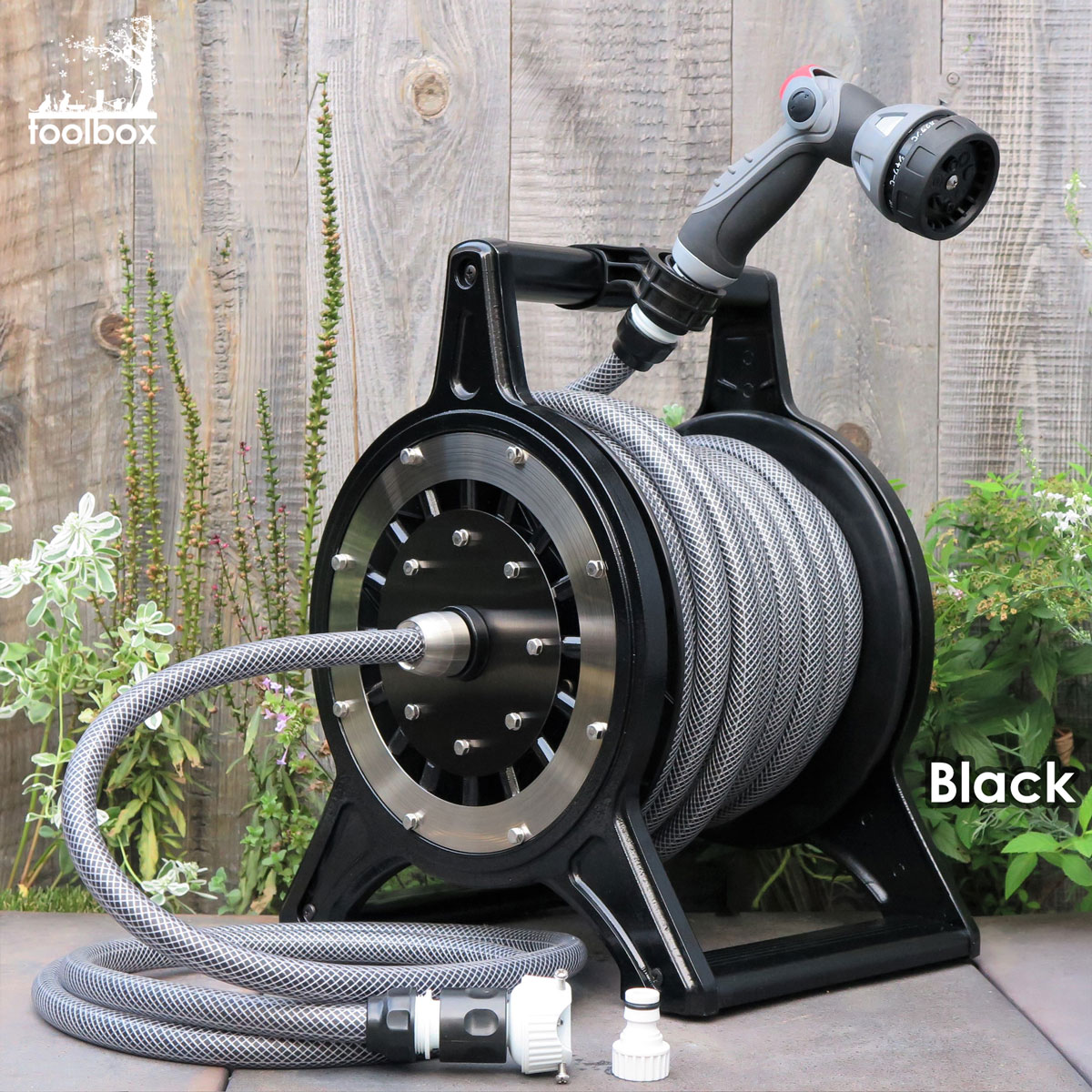アルミホースリール販売実績4500台 オリジナルデザイン ホースリール Cosmo 3c コスモ3c ブラック シルバー レッド おしゃれ 高品質 送料無料 散水 水まき 水やり 洗車 ホースリール 散水ホース 新築祝い のし対応 沖縄 離島配送不可 Painfreepainrelief Com