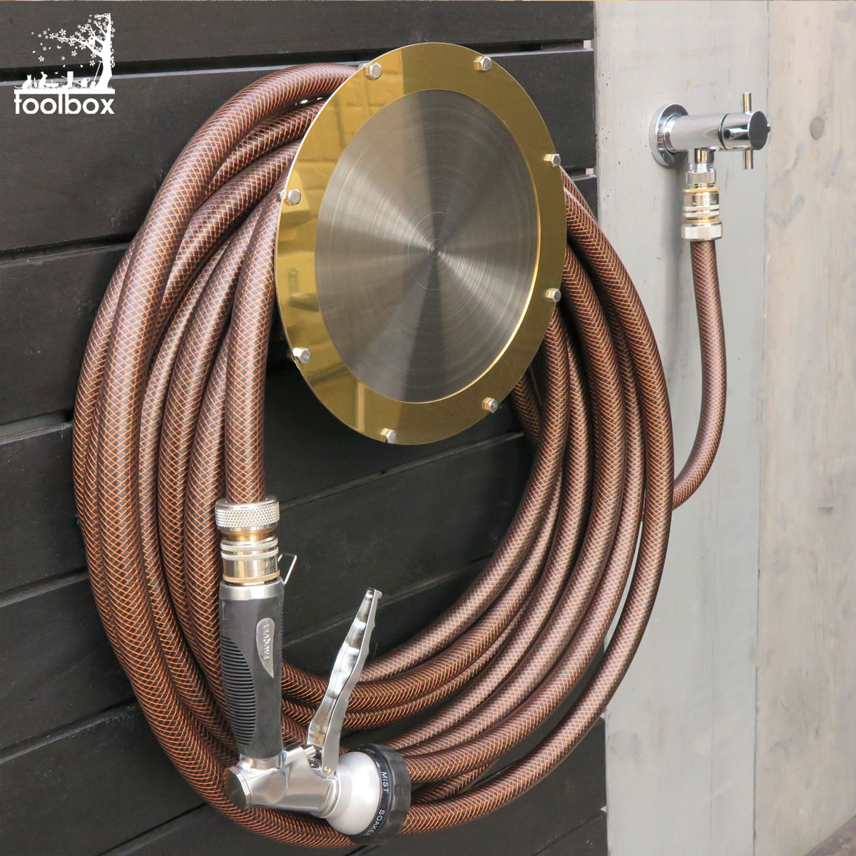 【楽天市場】【オリジナルデザイン ステンレス 壁掛けホースハンガー COSMO4BBrass コスモ4Bブラス】おしゃれ 送料無料