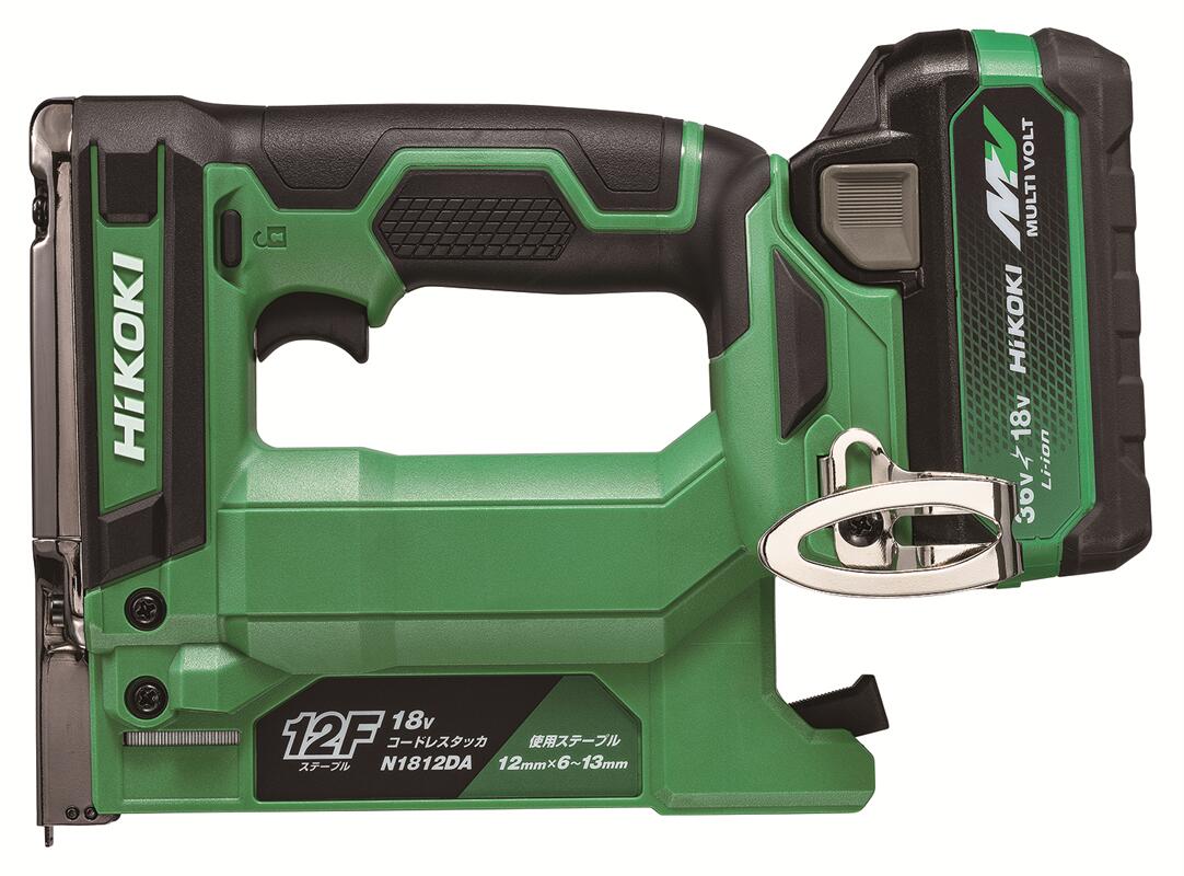 HiKOKI ［ ハイコーキ ] 18V  12粍 コードレスタッカ N1812DA(XPZ) 【BSL36A18X 1個・手っとり早い申し受ける器・取り合わせ容れもの付書き割り】