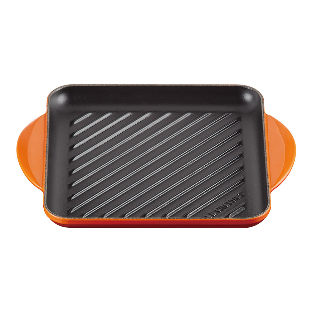 LE CREUSET(ル・クルーゼ)ル・クルーゼ グリル・カレ ２０２０５２４ｃｍ オレンジ色 [ 1-0087-0101 ]