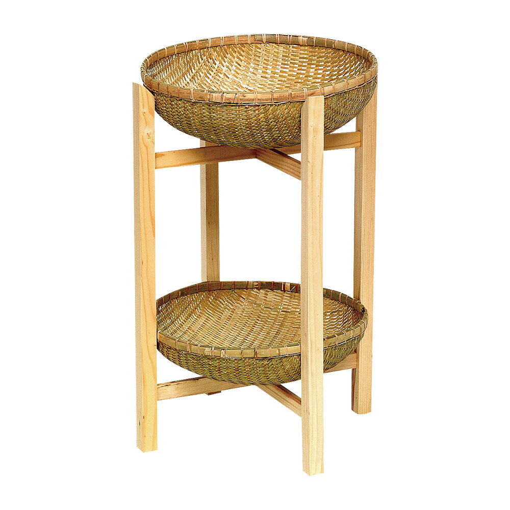 ■直送品 萬洋 木製飾りつけ台かご付 大 １５－７０７Ｌ  [  1-2642-0101  ]