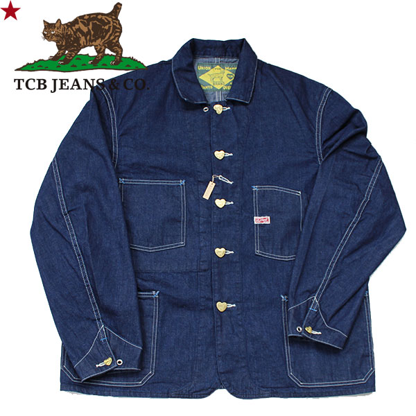 【TCB JEANS（ティーシービー デニム ）】TCB Cathartt Chore Coat 10OZ  岡山 MADE IN JAPAN  写し物 VINTAGE ヴィンテージ  デニムカバーオール TCBデニム 鉄道車両ハート型 CARHARTT