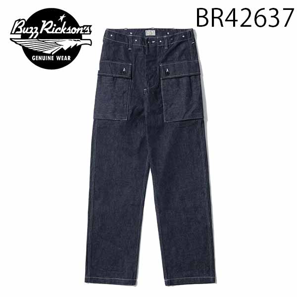 【BUZZ RICKSON\u0027S（バズリクソンズ）】 U.S. MARINE CORPS M-1944 DENIM CIV.  PANTS SHORT LENGTH ジーンズ ミリタリーズボン下 ファティーグパンツ エテ公ズボン下 軍食麺麭 BR42637