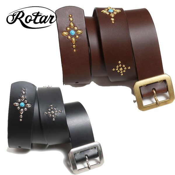 【ROTAR（回転子）】Buttero leather Studs Belt   なめし革胴締め スタッズベルト  rt2489015