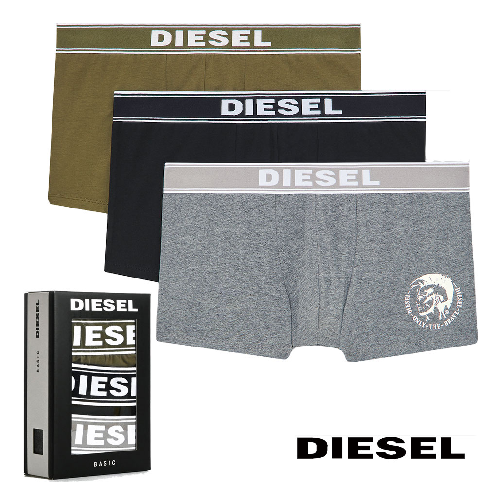 楽天市場 21年春夏 新作 Diesel ディーゼル パンツ アンダーウェア ボクサーパンツ 下着 メンズ オシャレ 大人 かっこいい カッコイイ ブラック 黒 グレー カーキ Diesel Umbx Shawnthreepack 3p 00sab2 0tanl Tooo You