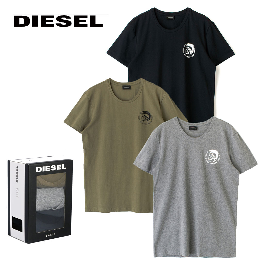 楽天市場 21年春夏 新作 Diesel ディーゼル アンダーウェア 下着 Uネック Tシャツ メンズ オシャレ 大人 かっこいい カッコイイ ブラック 黒 カーキ グレー Umtee Michael 3pack 00sj5l Tooo You