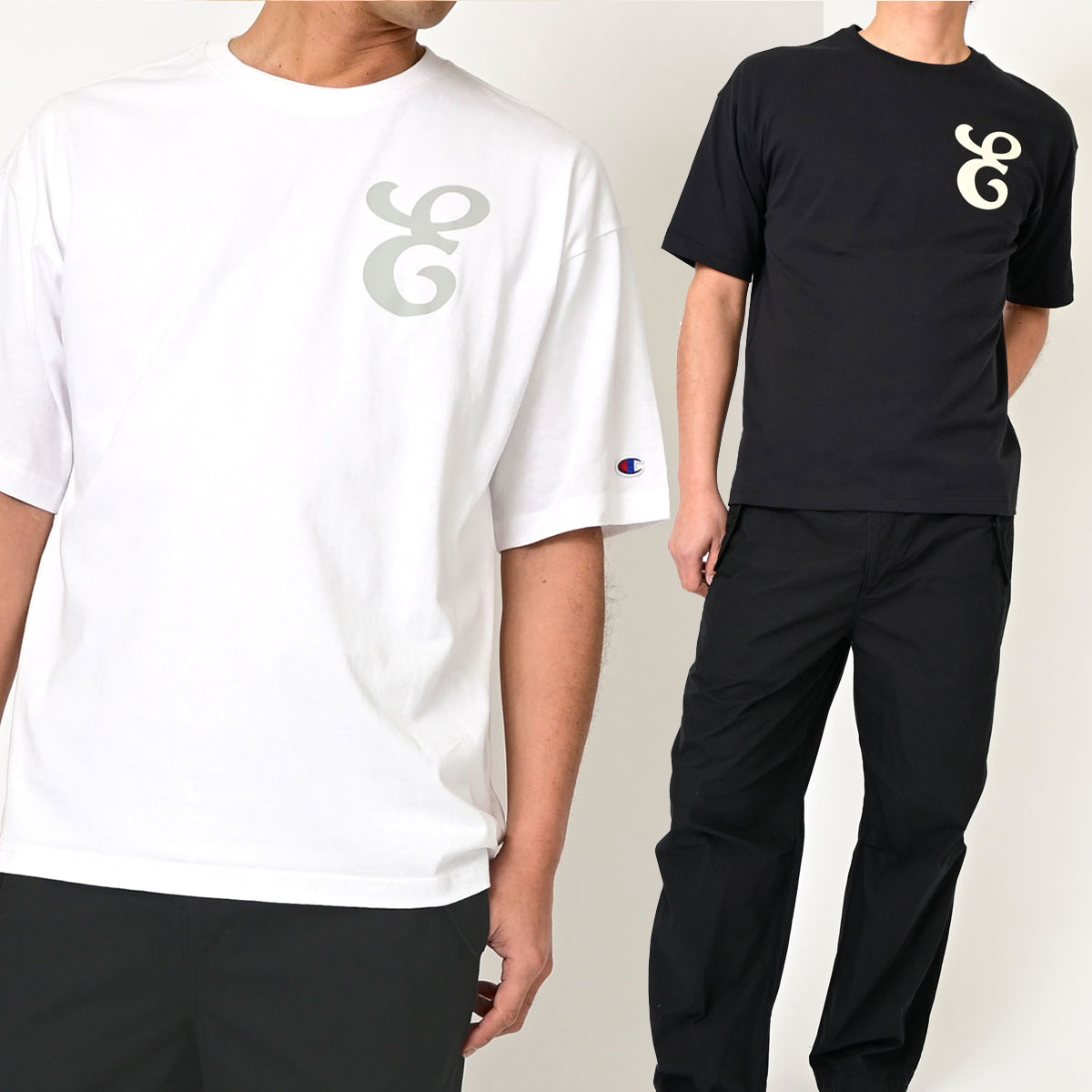End. × Champion For E by END. T-shirt エンド チャンピオン コラボ ロゴ Tシャツ AC27645 AC27647 半袖 メンズ レディース ユニセックス ジェンダーレス [m]