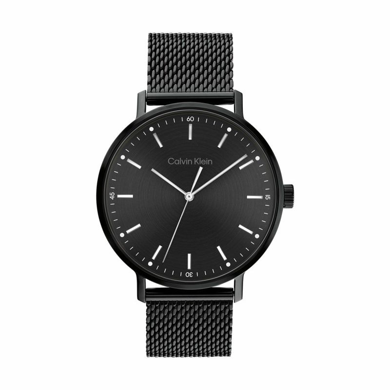 Calvin Klein カルバンクライン 42MM ブラック サンレイ ダイヤル/ブラック IP メッシュ 【CK25200046】