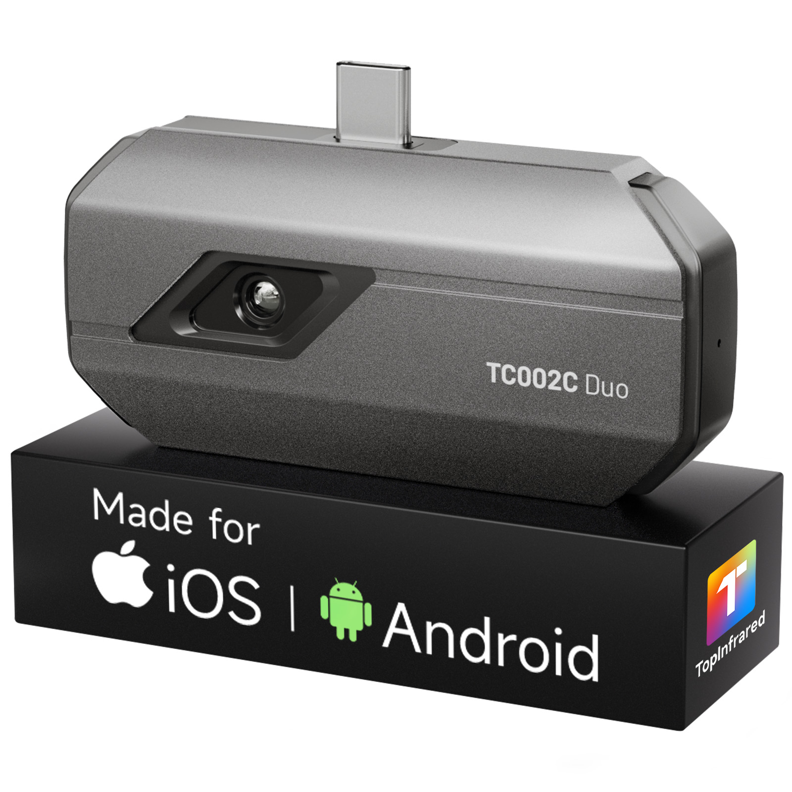 TOPDON TC002C Duo サーモグラフィーカメラ、iOS/Android相応う、512*384 TISR解像力、映像媒体録画相応う、25サイクルひな形単位料金、スマホ/経口避妊薬/マイコン用、USB-C/Lightning界面両方相応うできるオールインワン赤外線サーモグラフィーカメラ