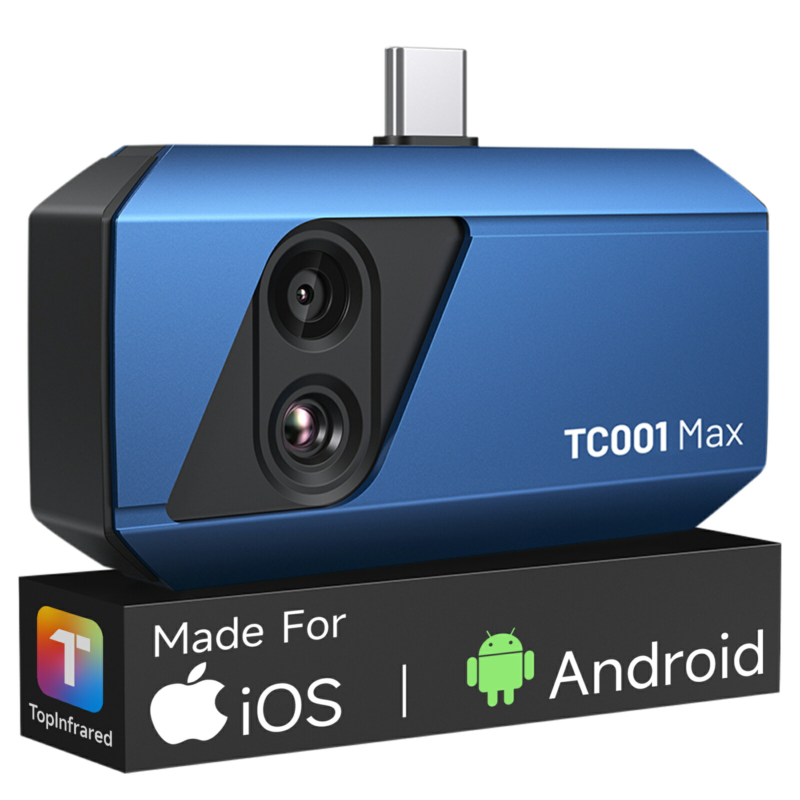 TOPDON TC001 Max デュアルレンズサーマルカメラ、USB-C相応うiPhone、iPad、Androidデバイスに相応う、512 *384 超高解像力、256 x 192 IR解像力サーモグラフィーカメラ