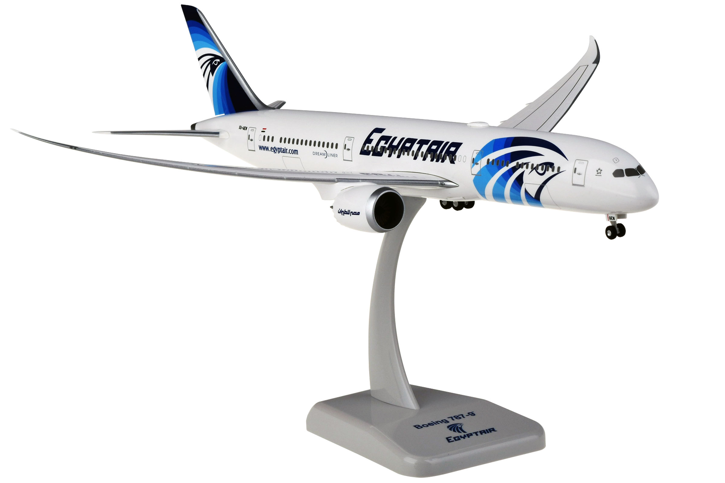 787-9 エジプト航空 （WiFiアンテナ／ギア・スタンド付属）1/200   <br>2022年11月21日掲載品<br> hogan Wings/ホーガンウイングス<br>飛行機 / 飛行機模型 / 模型 / 完成品 / 完成品模型 [11854GR]