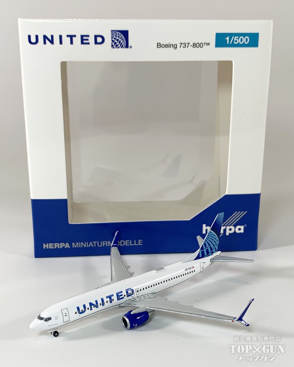 737-800 ユナイテッド航空 N87531 1/500 <br>2025年4月6日発売 <br>Herpa Wings <br>飛行機 / 飛行機模型 / 模型 / 完成品 / 完成品模型 <br>[533744-001]
